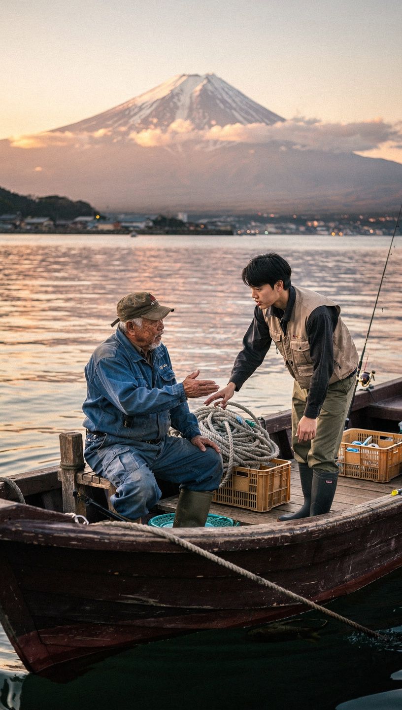 季節ごとの釣りのヒントが書かれたボード