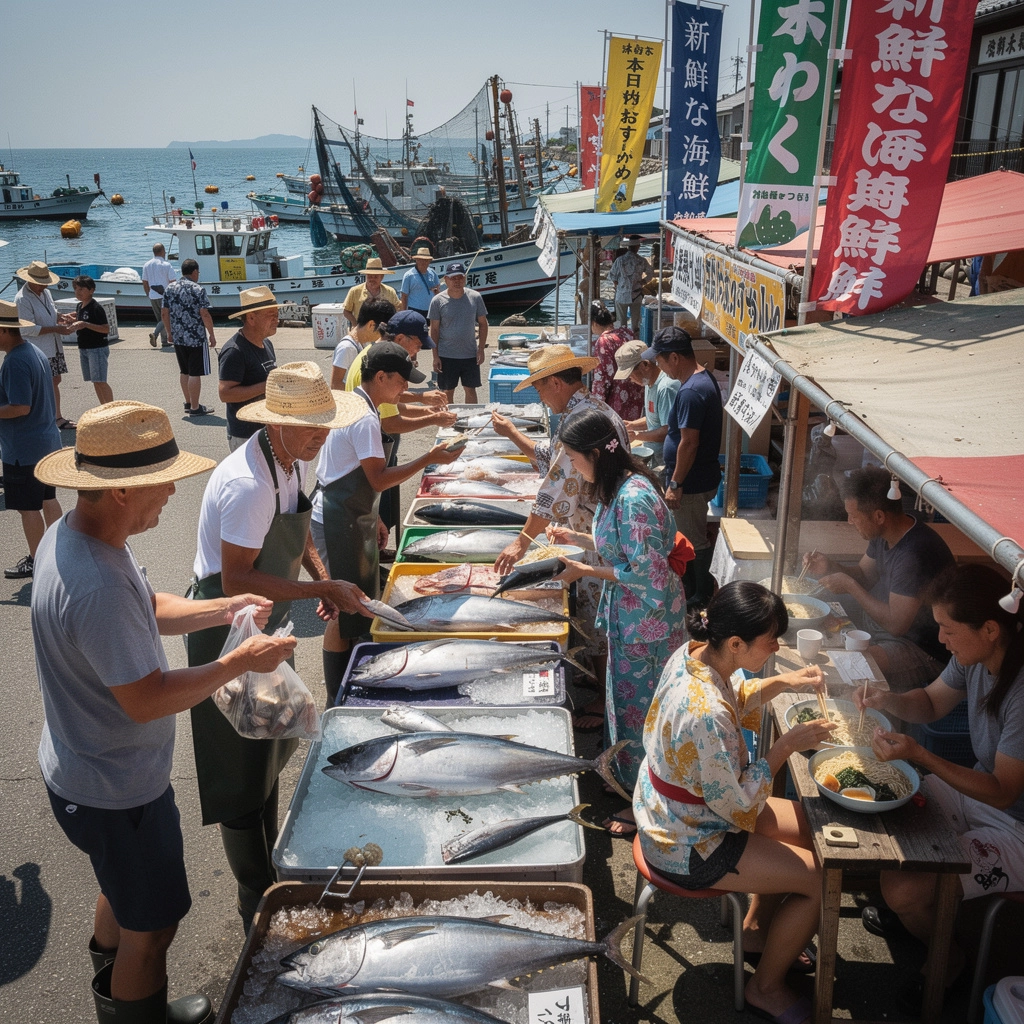 様々な釣り道具が展示されているショーケース