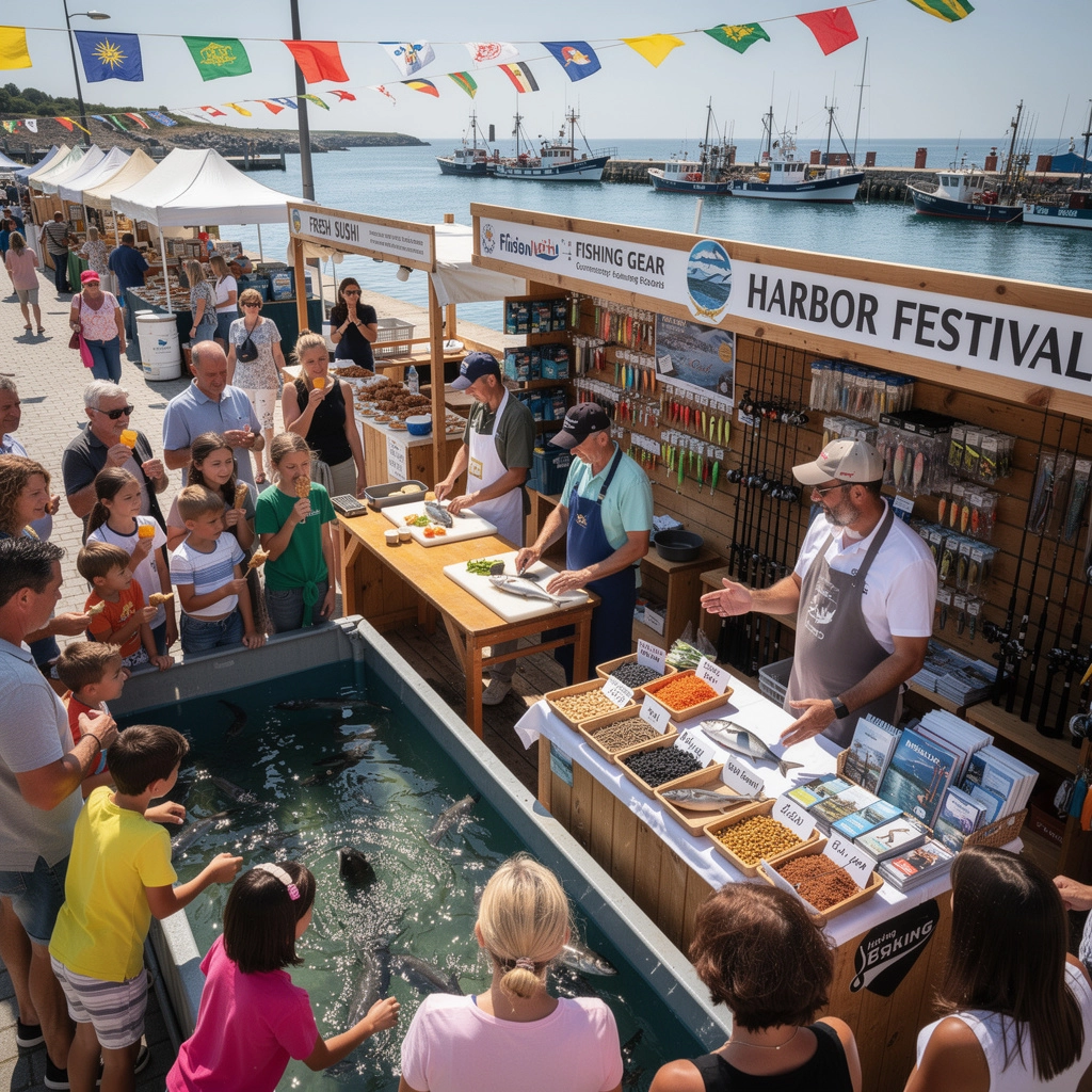 釣り具が並ぶ店舗の内部の写真