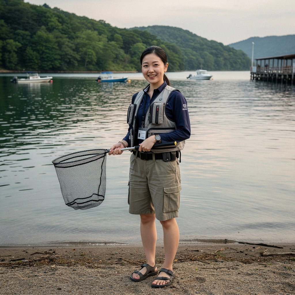 季節ごとの釣りのヒントが書かれた掲示板のアップ